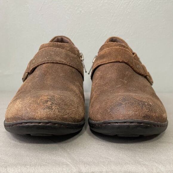 Born Size 9.5 Distressed Brown Harness Low Top Boots Western Cowgirl Boho Grunge - Picture 8 of 12